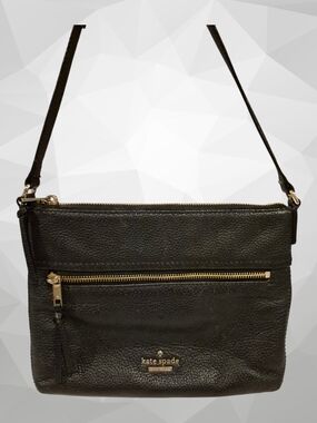 kate spade Black Pebbled Leather Crossbody with Gold Hardware